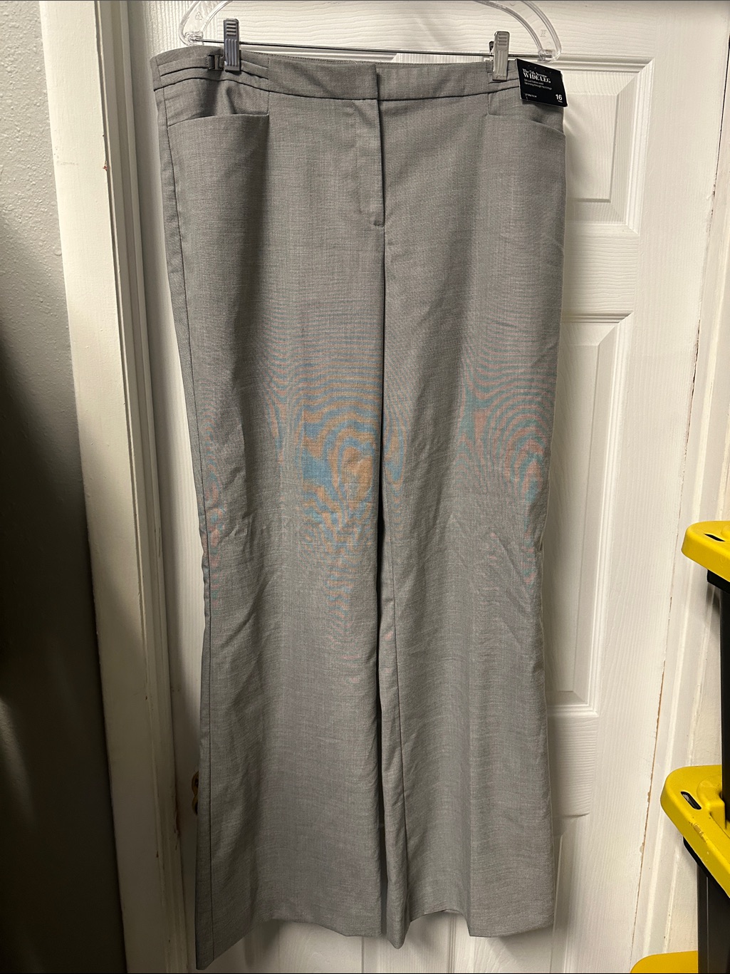 New York & Company Light Gray Wide Leg Dress Pants